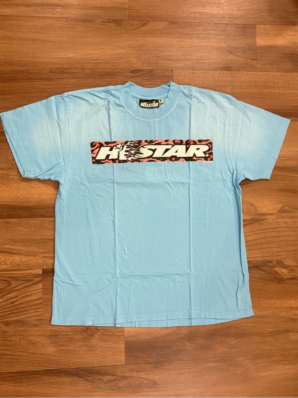 HELLSTAR Light Blue Short Sleeve Logo Graphic Tee